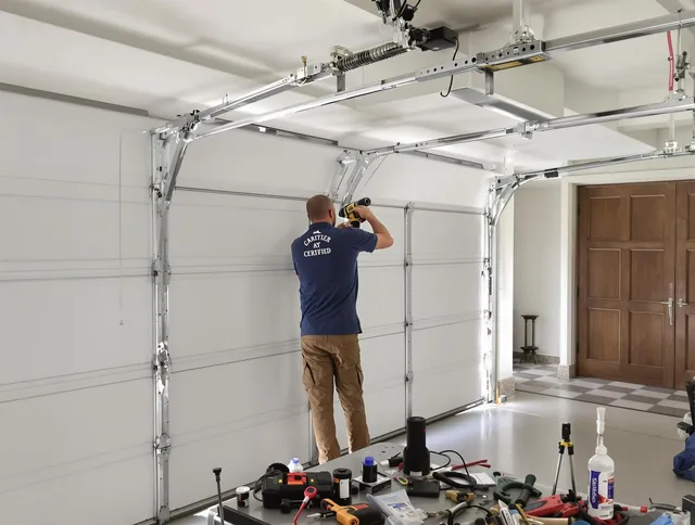Garden Grove Garage Door Repair certified technician performing precision garage door repair in Garden Grove